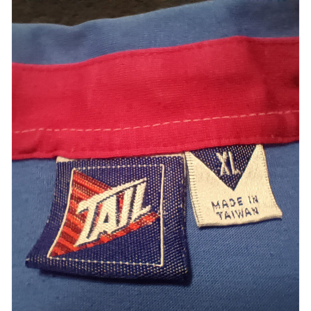 Vintage 90s Tail Women’s XL Polo Shirt Striped Short Sleeve Blue Relax Fit - Picture 7 of 10